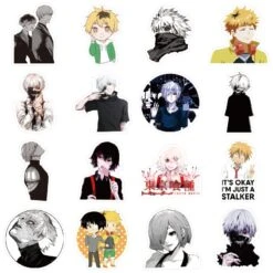Tokyo Ghoul Stickers – 10/30/50 Pcs Pack -Tokyo Ghoul Store 10 30 50pcs pack Japanese anime Tokyo Ghoul Stickers For Refrigerator Cars Helmet Gift Box Bicycle 2
