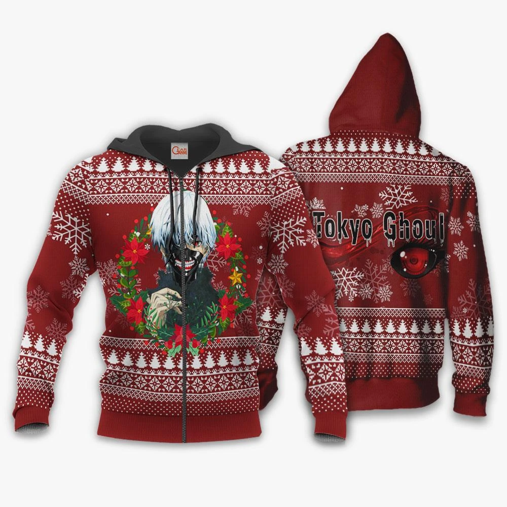 Tokyo Ghoul Sweater: Kaneki Christmas Feature Design 2 Tokyo Ghoul Sweater: Kaneki Christmas Feature Design - Image 2