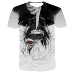 Tokyo Ghoul Shirt Merch: One- Eyed White Hair Ghoul 3D Shirt