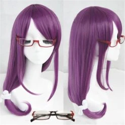Tokyo Ghoul Cosplay Merch: Rize Kamishiro Purple Wig And Glasses