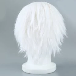 Tokyo Ghoul Wig Merch: Kaneki White Hair Wig -Tokyo Ghoul Store Tokyo wig Ghoul Cosplay Hairs Short Straight Silver Gray Color Silk Synthetic Hair Halloween Masquerade Party 2