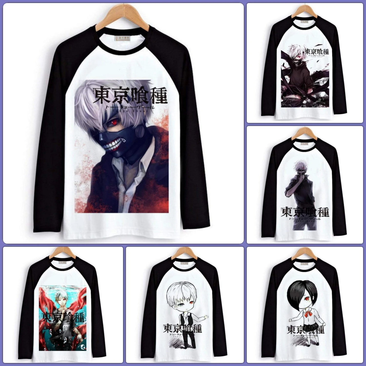 Tokyo Ghoul Long Sleeve T-Shirts| Men & Women – 6 Designs | B 1 Tokyo Ghoul Long Sleeve T-Shirts| Men & Women – 6 Designs | B