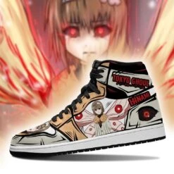 Tokyo Ghoul Shoes Merch: Hinami Fueguchi Jordan Sneakers -Tokyo Ghoul Store hinami fueguchi jordan sneakers custom tokyo ghoul anime shoes mn05 gearanime 3