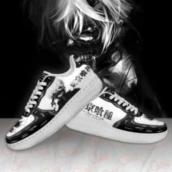 Tokyo Ghoul Shoes Merch: Black And White Ken Kaneki Air Force Shoes -Tokyo Ghoul Store ken kaneki air force shoes tokyo ghoul anime custom shoes pt10 gearanime 4