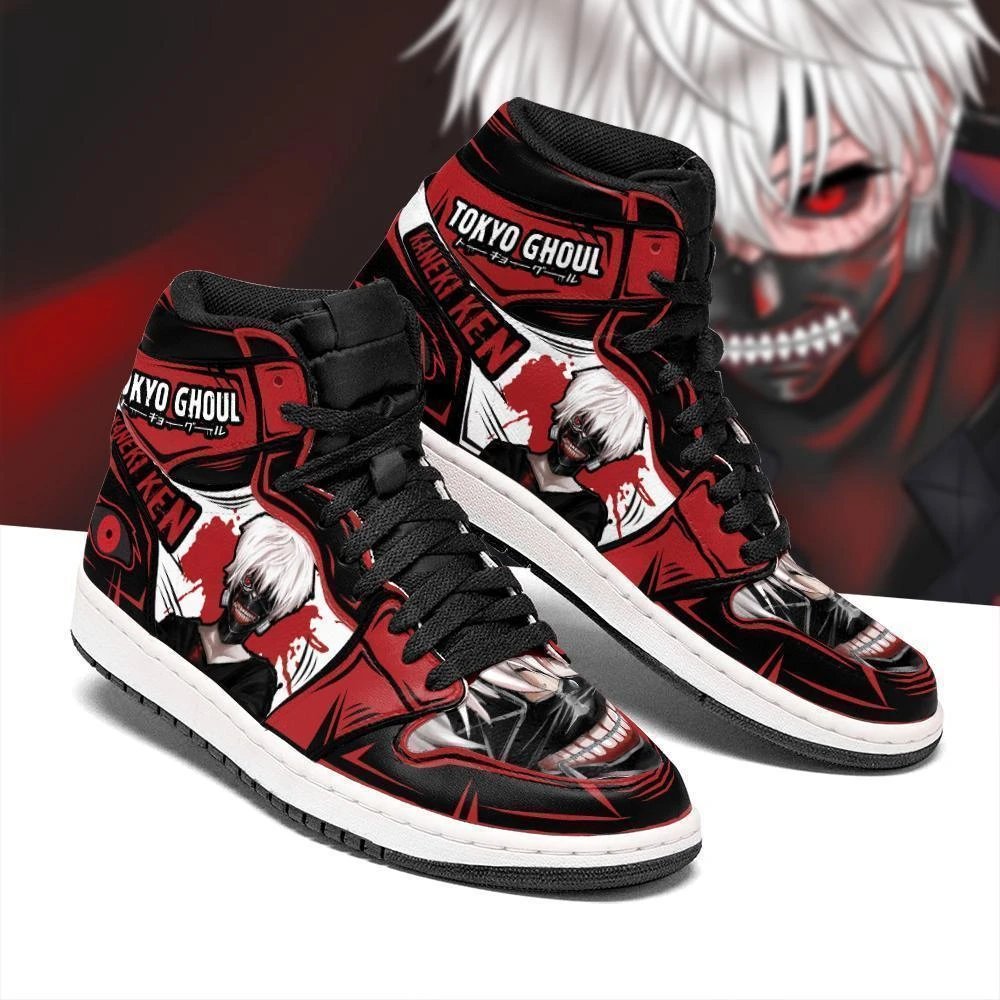 Tokyo Ghoul Shoes Merch: Ken Kaneki Jordan Sneakers No.1 2 Tokyo Ghoul Shoes Merch: Ken Kaneki Jordan Sneakers No.1 - Image 2