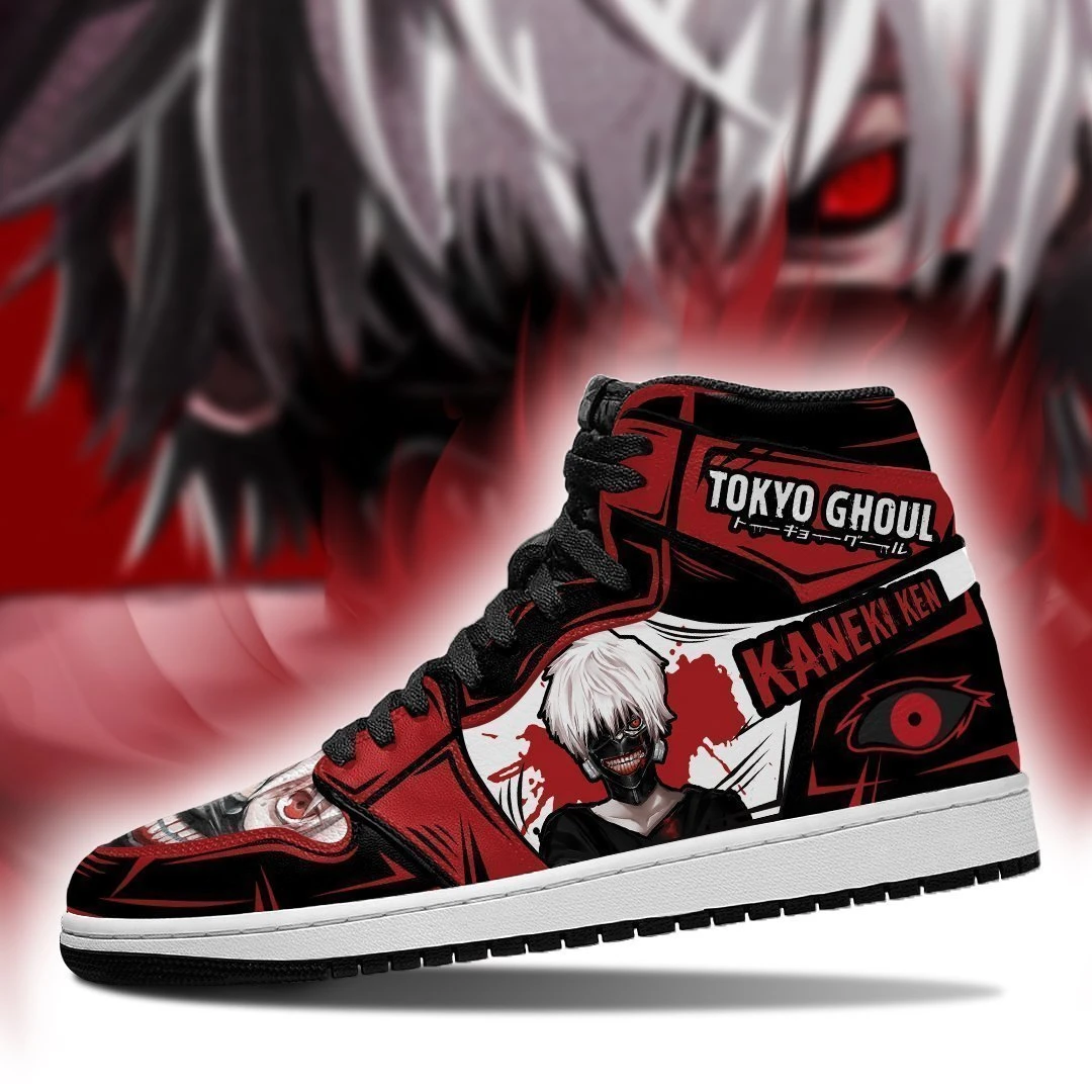 Tokyo Ghoul Shoes Merch: Ken Kaneki Jordan Sneakers No.1 3 Tokyo Ghoul Shoes Merch: Ken Kaneki Jordan Sneakers No.1 - Image 3