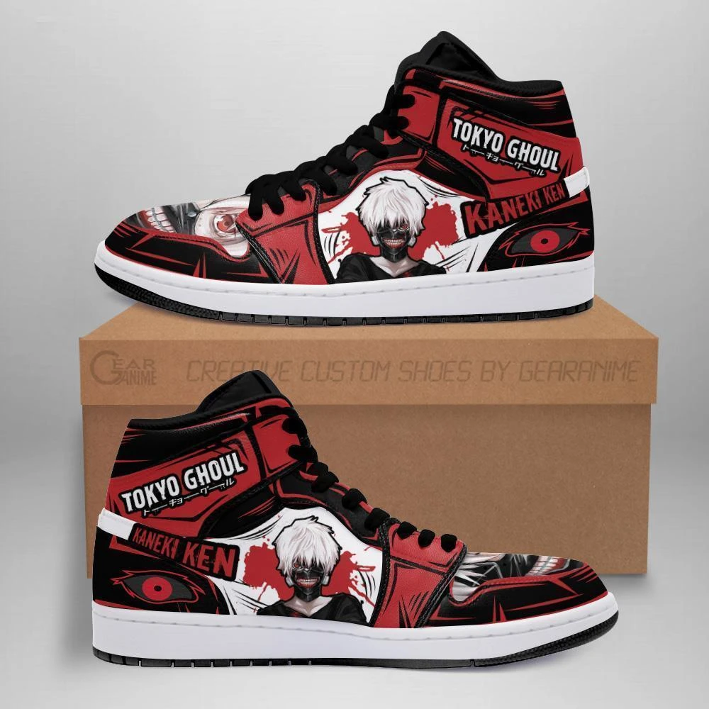 Tokyo Ghoul Shoes Merch: Ken Kaneki Jordan Sneakers No.1 1 Tokyo Ghoul Shoes Merch: Ken Kaneki Jordan Sneakers No.1