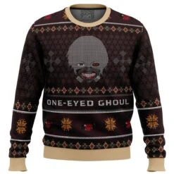 Tokyo Ghoul Ugly Christmas Sweater: Ken Kaneki One-Eyed Ghoul