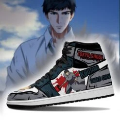 Tokyo Ghoul Shoes Merch: Koutarou Amon Jordan Sneakers -Tokyo Ghoul Store koutarou amon jordan sneakers custom tokyo ghoul anime shoes mn05 gearanime 3