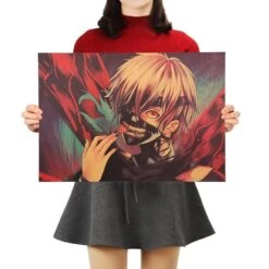 Tokyo Ghoul Poster Merch: Kaneki Vintage Kraft Paper Poster 50.5x35cm
