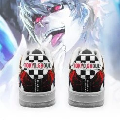 Tokyo Ghoul Shoes Merch: Nishiki Air Force Shoes -Tokyo Ghoul Store tokyo ghoul nishiki air force sneakers custom checkerboard shoes anime gearanime 3