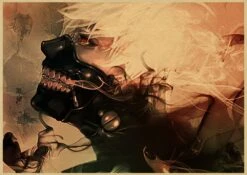 Tokyo Ghoul Poster Merch – One-Eyed Ghoul Kaneki Ken Vintage Retro Poster