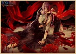 Tokyo Ghoul Poster Merch- Rize And Kaneki Vintage Retro Wall Art