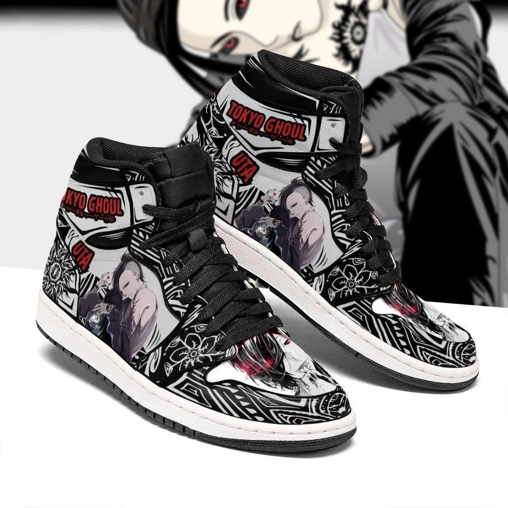 Tokyo Ghoul Shoes Merch: Uta Jordan Sneakers 2 Tokyo Ghoul Shoes Merch: Uta Jordan Sneakers - Image 2