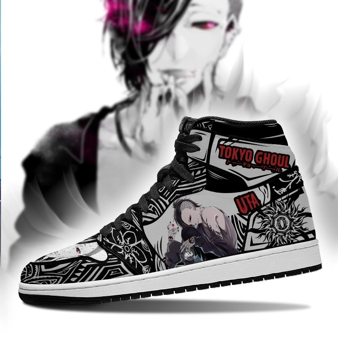 Tokyo Ghoul Shoes Merch: Uta Jordan Sneakers 3 Tokyo Ghoul Shoes Merch: Uta Jordan Sneakers - Image 3