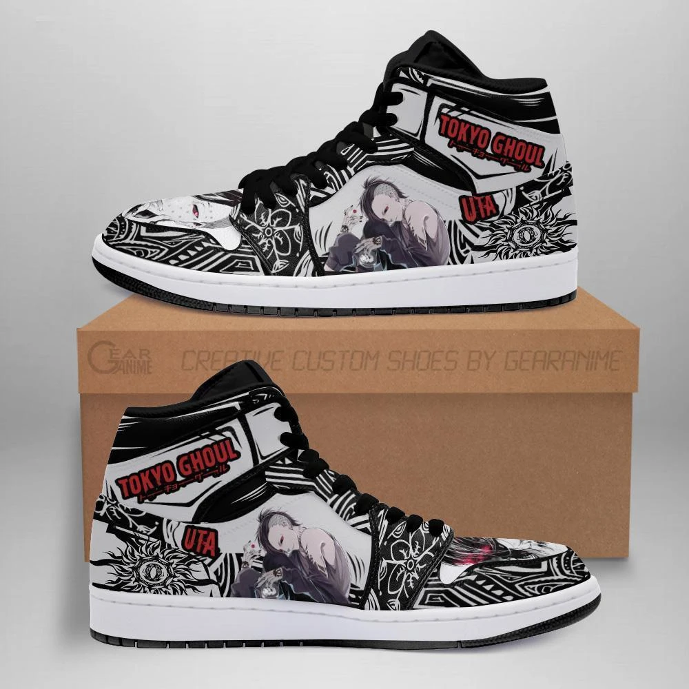 Tokyo Ghoul Shoes Merch: Uta Jordan Sneakers 1 Tokyo Ghoul Shoes Merch: Uta Jordan Sneakers